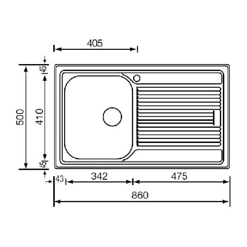 CM-Zenith-plus-86-x-50-1V-Lavello-ad-incasso-Rettangolare-Acciaio-inossidabile