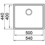 Elleci-Square-500-R14-Lavello-montato-su-piano-Rettangolare-Acciaio-inossidabile