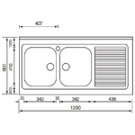 CM-Rossana-120x60-2V-Lavello-ad-incasso-Rettangolare-Acciaio-inossidabile