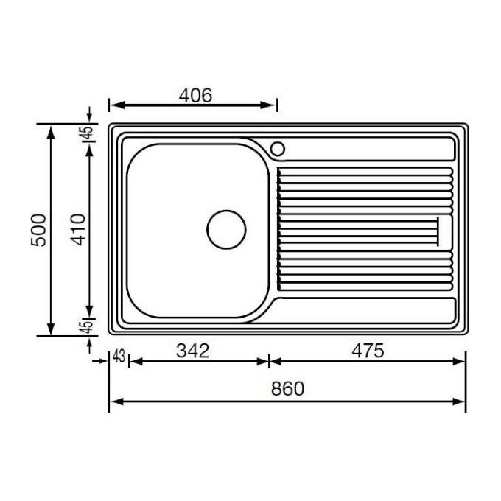 CM-Zenith-210-86-x-50-1V-Lavello-ad-incasso-Rettangolare-Acciaio-inossidabile