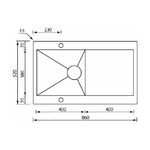 CM-revers-86-x-52-1V-Lavello-ad-incasso-Rettangolare-Acciaio-inossidabile