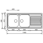 CM-Zenith-210-116-x-50-2V-Lavello-ad-incasso-Rettangolare-Acciaio-inossidabile