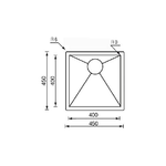 CM-filoquadra-45-x-45-Lavello-sottopiano-Rettangolare-Acciaio-inossidabile