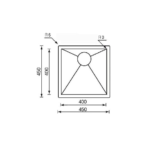 CM-filoquadra-45-x-45-Lavello-sottopiano-Rettangolare-Acciaio-inossidabile