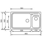 CM-Punto-plus-86-x-50-2V-Lavello-ad-incasso-Rettangolare-Acciaio-inossidabile