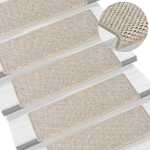 vidaXL Tappeti Autoadesivi Scale Aspetto Sisal 15 pz 65x21x4cm Argento