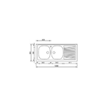 CM-mondial-120-x-50-2V-Lavello-ad-incasso-Rettangolare-Acciaio-inossidabile