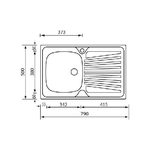 CM-Mondial-79-x-50-1V-Lavello-ad-incasso-Rettangolare-Acciaio-inossidabile