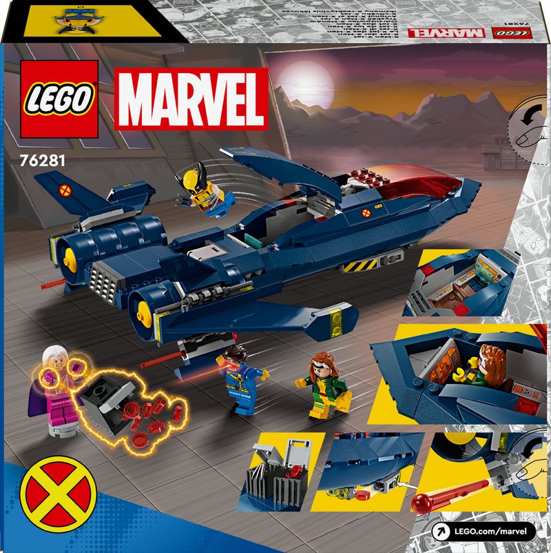 LEGO-Marvel-76281-X-Jet-di-X-Men-Aereo-Giocattolo-per-Bambini-di-8--Anni-Modellino-da-Costruire-con-Minifigure-di-Supereroi