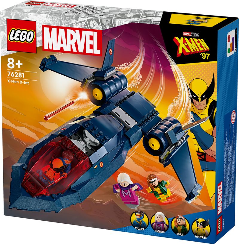 LEGO-Marvel-76281-X-Jet-di-X-Men-Aereo-Giocattolo-per-Bambini-di-8--Anni-Modellino-da-Costruire-con-Minifigure-di-Supereroi