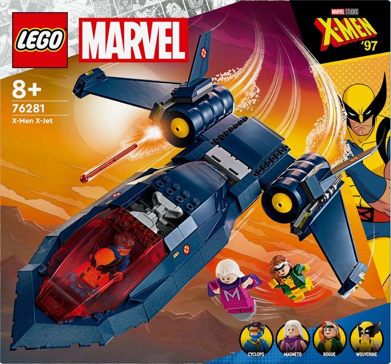 LEGO-Marvel-76281-X-Jet-di-X-Men-Aereo-Giocattolo-per-Bambini-di-8--Anni-Modellino-da-Costruire-con-Minifigure-di-Supereroi