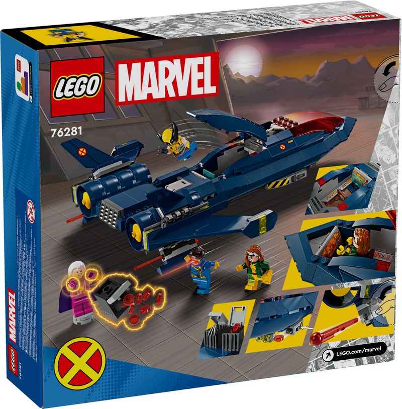 LEGO-Marvel-76281-X-Jet-di-X-Men-Aereo-Giocattolo-per-Bambini-di-8--Anni-Modellino-da-Costruire-con-Minifigure-di-Supereroi