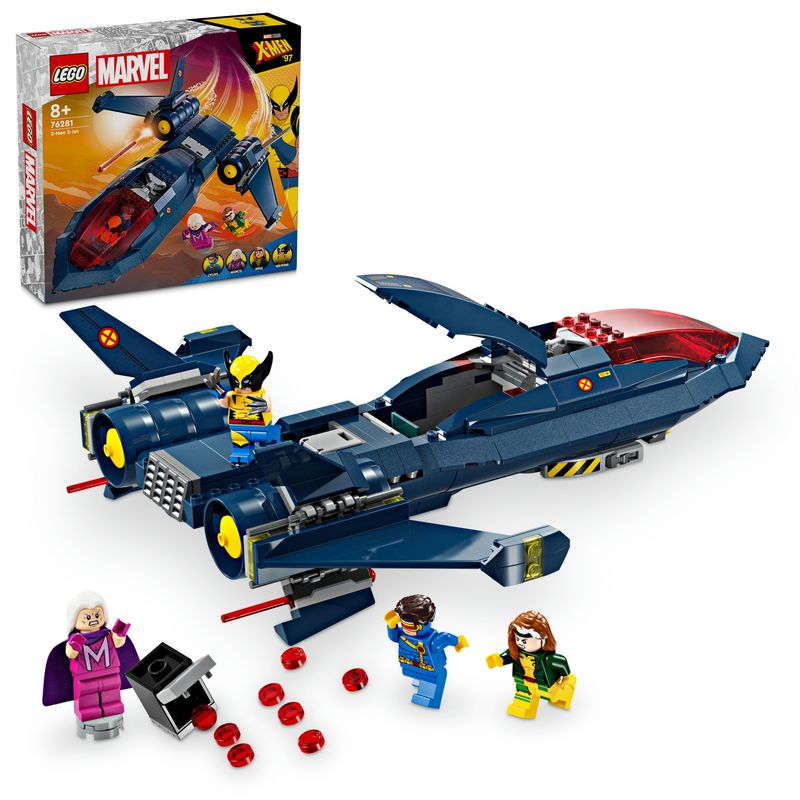 LEGO-Marvel-76281-X-Jet-di-X-Men-Aereo-Giocattolo-per-Bambini-di-8--Anni-Modellino-da-Costruire-con-Minifigure-di-Supereroi