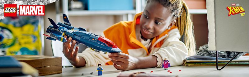 LEGO-Marvel-76281-X-Jet-di-X-Men-Aereo-Giocattolo-per-Bambini-di-8--Anni-Modellino-da-Costruire-con-Minifigure-di-Supereroi