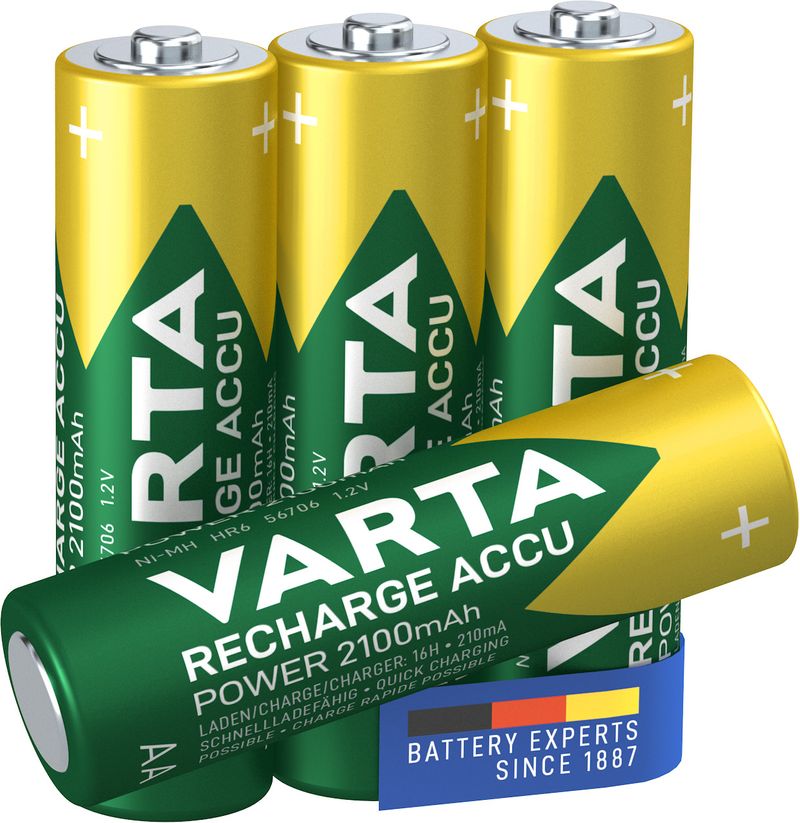 Varta-Recharge-Accu-Power-AA-2100-mAh-Blister-da-4--Batteria-NiMH-Accu-Precaricata-Mignon-batteria-ricaricabile-pronta-all-uso-