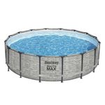 Bestway Steel Pro Piscina tonda mis. 488x122 cm, duraplus, colore effetto rattan