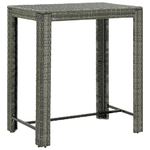 vidaXL Tavolo da Bar da Giardino Grigio 100x60,5x110,5 cm Polyrattan