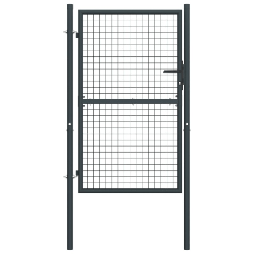 VidaXL Cancello per Giardino in Acciaio Zincato Grigio 100x225 cm