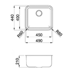 Elleci-Space-450-Lavello-sottopiano-Rettangolare-Acciaio-inossidabile