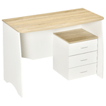 HOMCOM Scrivania con Cassettiera Moderna in Legno, Scrivania PC per Camera e Ufficio, 110x55x75cm