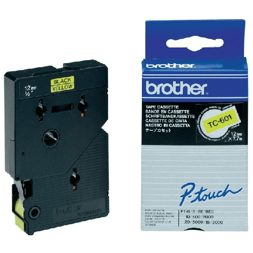 Brother-TC-601-nastro-per-etichettatrice-Nero-su-giallo