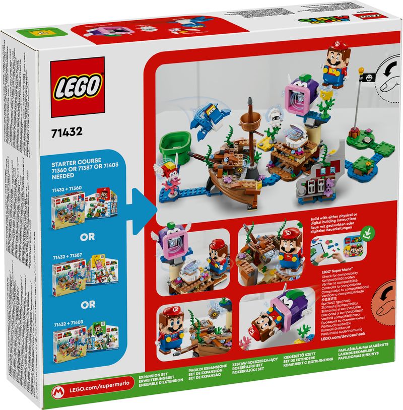 LEGO-Super-Mario-71432-Pack-di-Espansione-Il-Veliero-Sommerso-di-Dorrie-Giochi-Bambini-7--con-Barca-Giocattolo-e-4-Personaggi