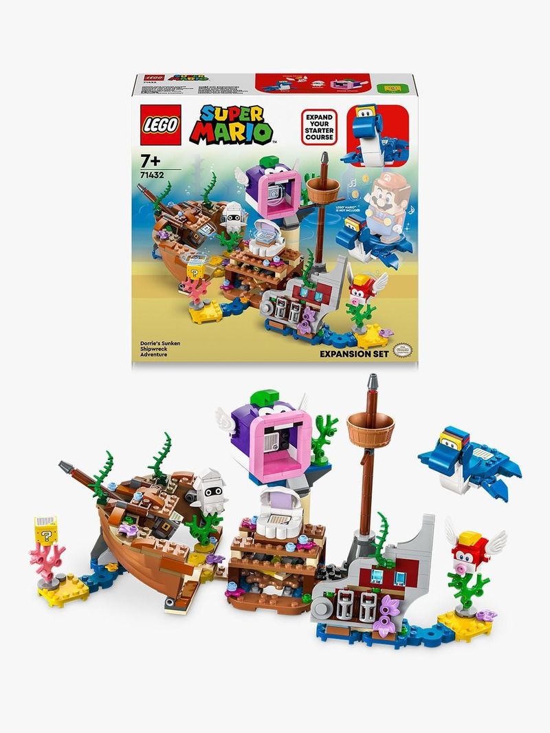 LEGO-Super-Mario-71432-Pack-di-Espansione-Il-Veliero-Sommerso-di-Dorrie-Giochi-Bambini-7--con-Barca-Giocattolo-e-4-Personaggi