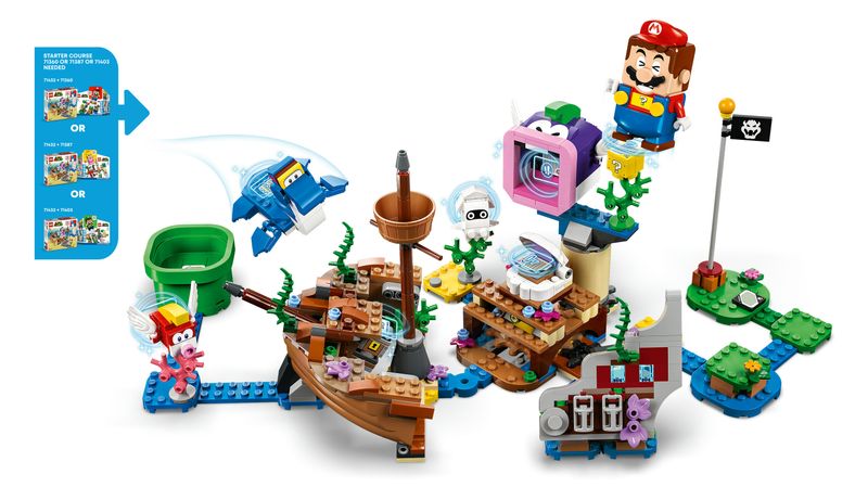 LEGO-Super-Mario-71432-Pack-di-Espansione-Il-Veliero-Sommerso-di-Dorrie-Giochi-Bambini-7--con-Barca-Giocattolo-e-4-Personaggi