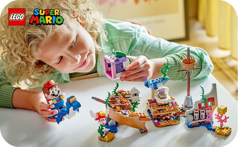 LEGO-Super-Mario-71432-Pack-di-Espansione-Il-Veliero-Sommerso-di-Dorrie-Giochi-Bambini-7--con-Barca-Giocattolo-e-4-Personaggi