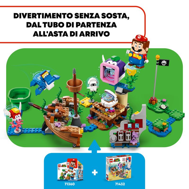 LEGO-Super-Mario-71432-Pack-di-Espansione-Il-Veliero-Sommerso-di-Dorrie-Giochi-Bambini-7--con-Barca-Giocattolo-e-4-Personaggi