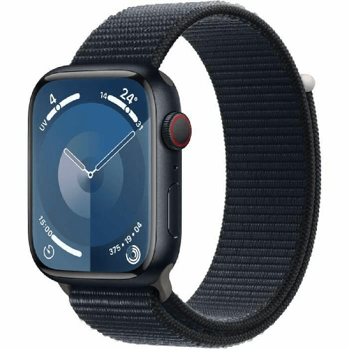 Apple-Watch-Series-9--GPS-Cellular--cassa-in-alluminio-da-41-mm-mezzanotte-cinturino-sportivo-passante-mezzanotte