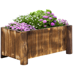 Outsunny Fioriera Box Rettangolare per Piante in Legno di Abete, 70x35x30cm