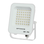 Optonica Proiettore led 30 watt slim metallo bianco ip65 equivalente 160 watt *** temperatura colore lampada 6000k