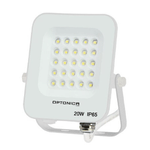 Optonica Proiettore led 20 watt slim metallo bianco ip65 equivalente 115 watt *** temperatura colore lampada 6000k