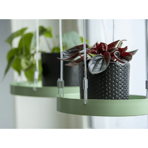 Esschert-Design-Vassoio-Sospeso-per-Piante-Rotondo-Verde-S