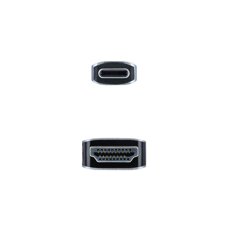 Nanocable-10.15.5103-cavo-e-adattatore-video-3-m-USB-tipo-C-HDMI-Alluminio-Nero