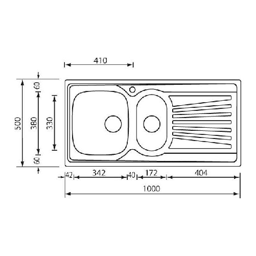 CM-Mondial-100-x-50-2V-Lavello-ad-incasso-Rettangolare-Acciaio-inossidabile