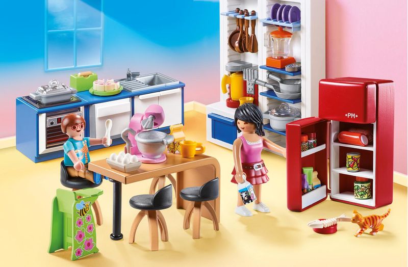 Playmobil-Casa-delle-bambole---Cucina-familiare--70206-