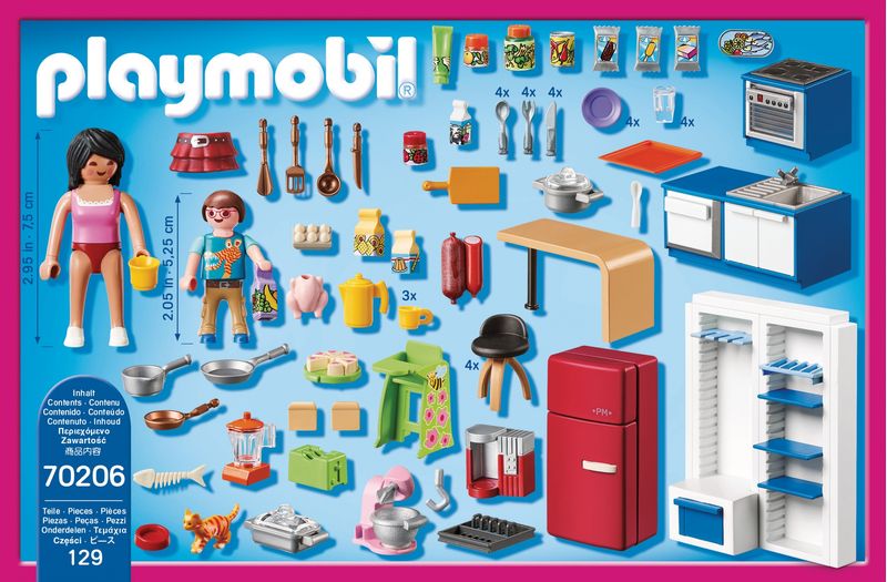 Playmobil-Casa-delle-bambole---Cucina-familiare--70206-