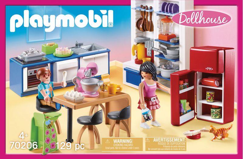 Playmobil-Casa-delle-bambole---Cucina-familiare--70206-