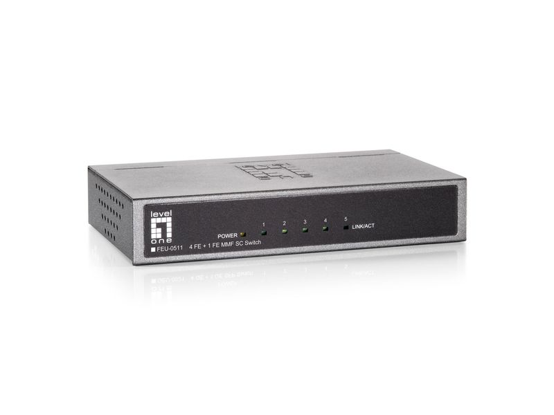 LevelOne-FEU-0511-switch-di-rete-Fast-Ethernet--10-100--Nero-Grigio