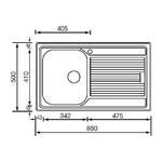 CM-Zenith-plus-86-x-50-1V-Lavello-ad-incasso-Rettangolare-Acciaio-inossidabile