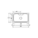 CM-Eureka-86x51-1V-Lavello-ad-incasso-Rettangolare-Acciaio-inossidabile