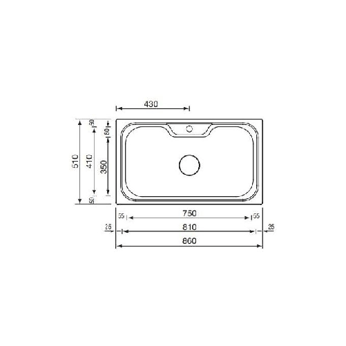 CM-Eureka-86x51-1V-Lavello-ad-incasso-Rettangolare-Acciaio-inossidabile