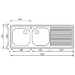 CM-Aurora-116-x-42-2V-Lavello-ad-incasso-Rettangolare-Acciaio-inossidabile