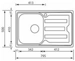 CM-Cristal-79-x-50-1V-Lavello-montato-su-piano-Rettangolare-Acciaio-inossidabile