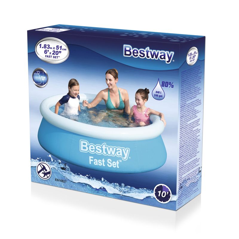 Bestway-Set-Piscina-Gonfiabile-Fast-Rotonda-183x51-cm-Blu