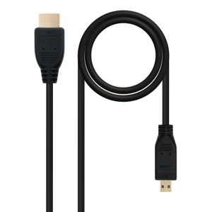 Nanocable HDMI, 0.8m cavo HDMI 0,8 m HDMI tipo A (Standard) HDMI tipo D (Micro) Nero