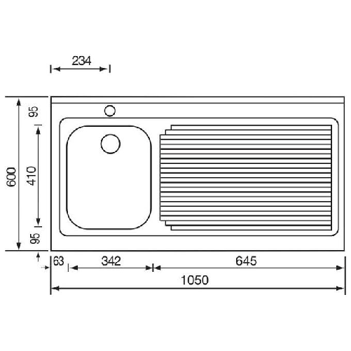 CM-Rossana-105x60-1V-Lavello-ad-incasso-Rettangolare-Acciaio-inossidabile