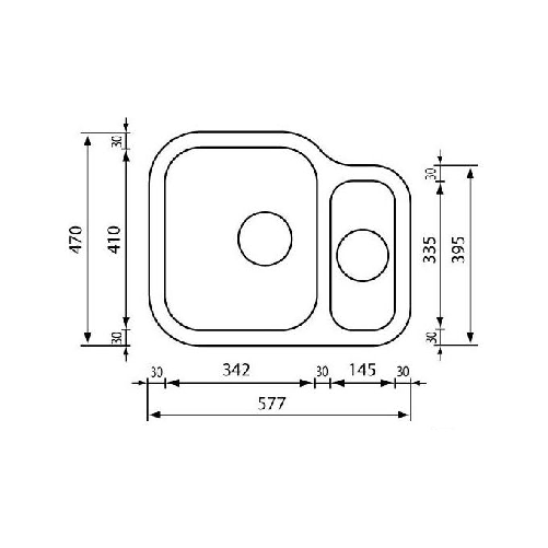 CM-cinzia-577-x-47-2V-Lavello-sottopiano-Rettangolare-Acciaio-inossidabile